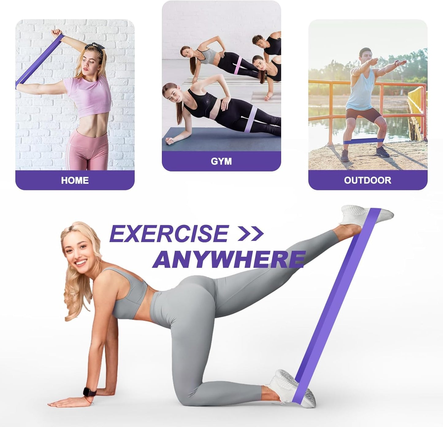Élastique Musculation[Lot De 5], Bande Elastique Musculation Avec 5 Niveaux De Force, Elastique Sport Pour Fitness Pilates Yoga -Bande De Resistance Musculation Avec Sac De Rangement